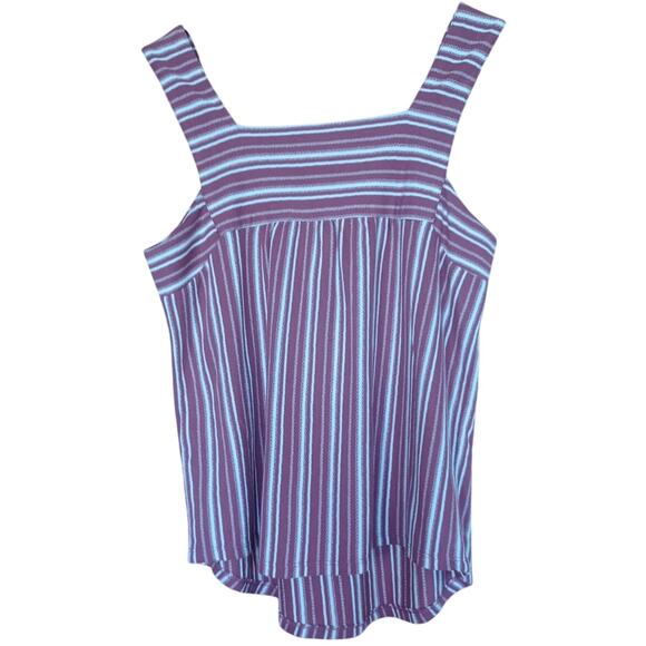 NWT Lucky Brand Blouse Women's Small Maroon and Cream Color 100% Cotton Beachy - Picture 2 of 7